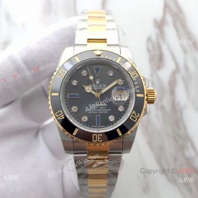 Best Replica Rolex Submariner 3135 Two Tone Diamond Watch